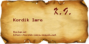 Kordik Imre névjegykártya