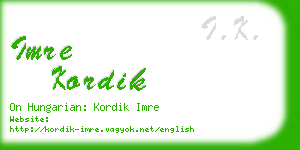 imre kordik business card